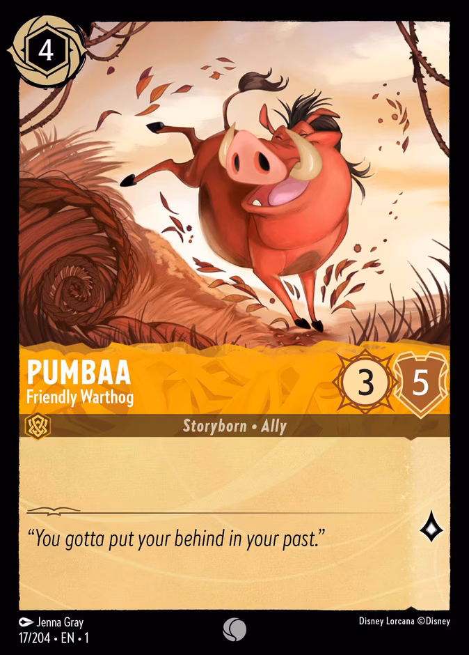 Pumbaa - Friendly Warthog Lorcana card (17/204, The First Chapter)