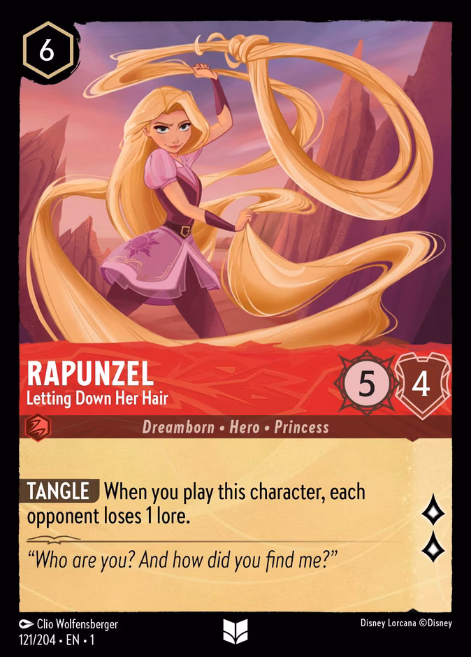 Rapunzel - Letting Down Her Hair Lorcana card (121/204, The First Chapter)