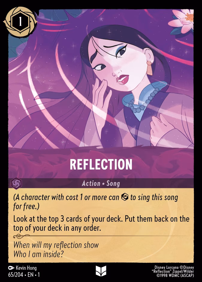 Reflection Lorcana card (65/204, The First Chapter)