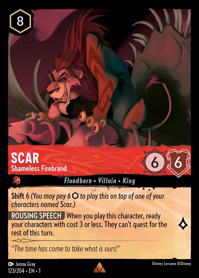 Scar - Shameless Firebrand Lorcana card (123/204, The First Chapter)