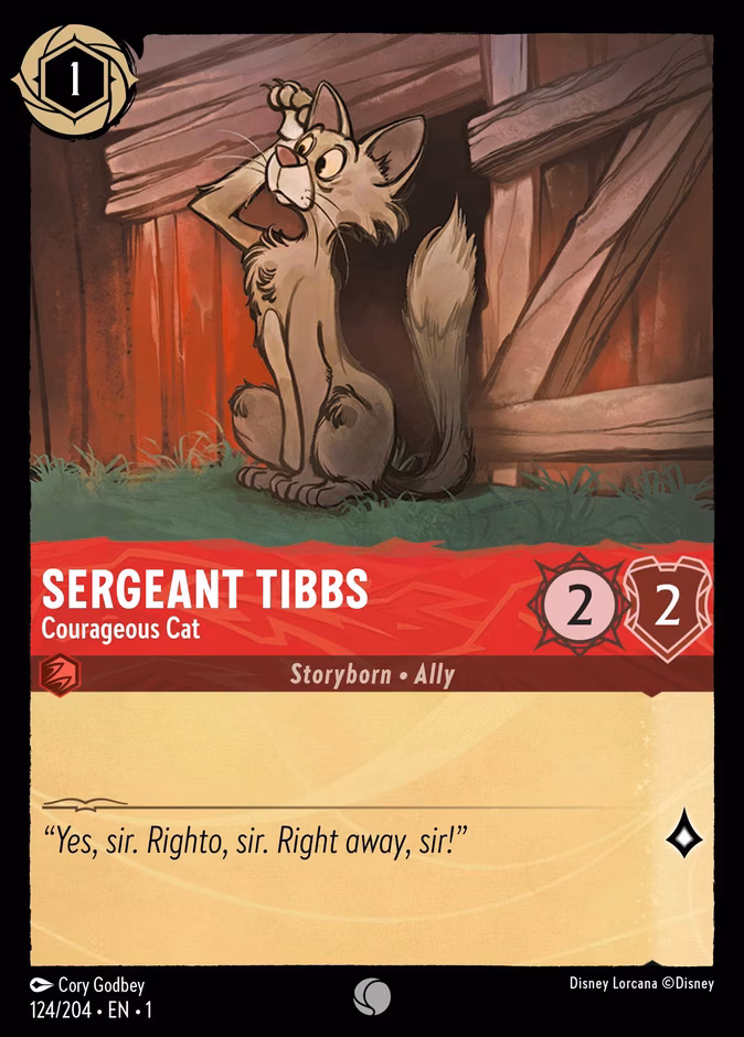Sergeant Tibbs - Courageous Cat Lorcana card (124/204, The First Chapter)