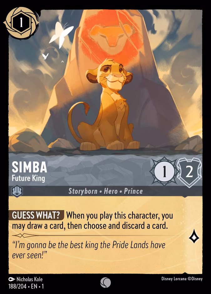 Simba - Future King Lorcana card (188/204, The First Chapter)