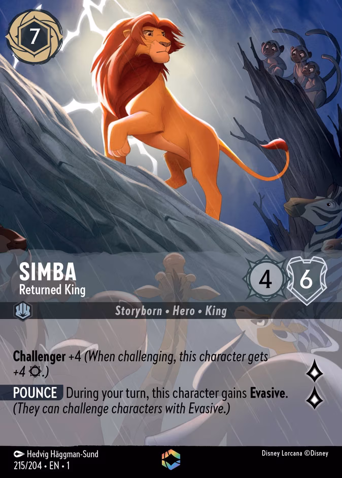 Simba - Returned King Lorcana card (215/204)