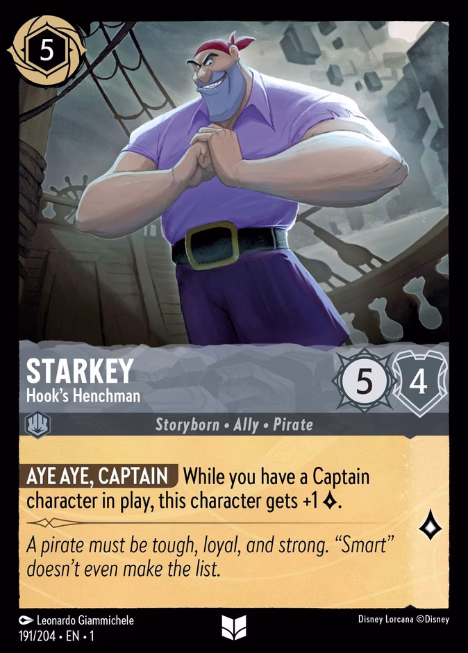 Starkey - Hook's Henchman Lorcana card (191/204, The First Chapter)