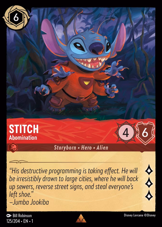 Stitch - Abomination Lorcana card (125/204, The First Chapter)