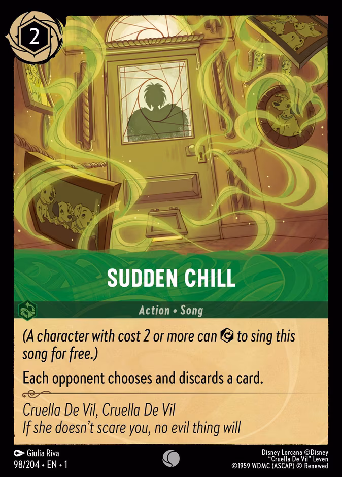 Sudden Chill Lorcana card (98/204, The First Chapter)