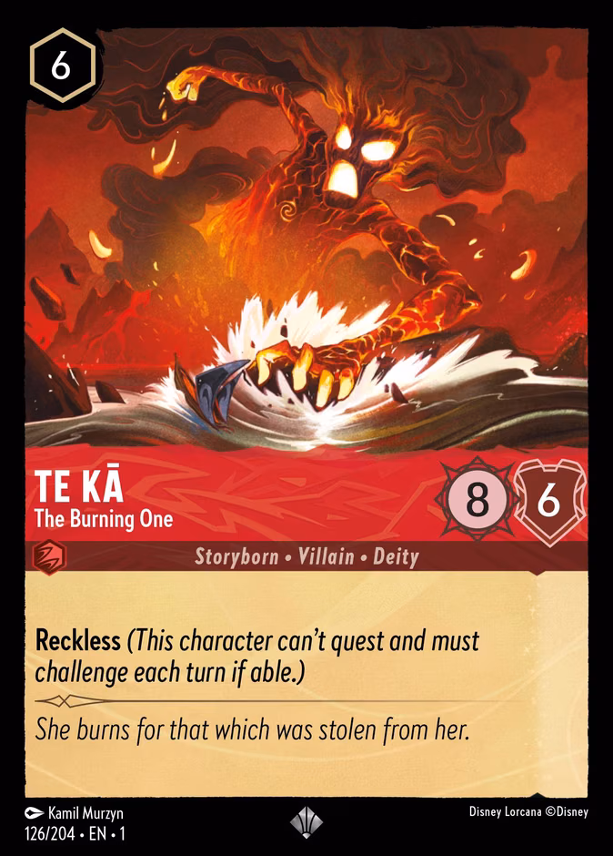 Te Kā - The Burning One Lorcana card (126/204, The First Chapter)