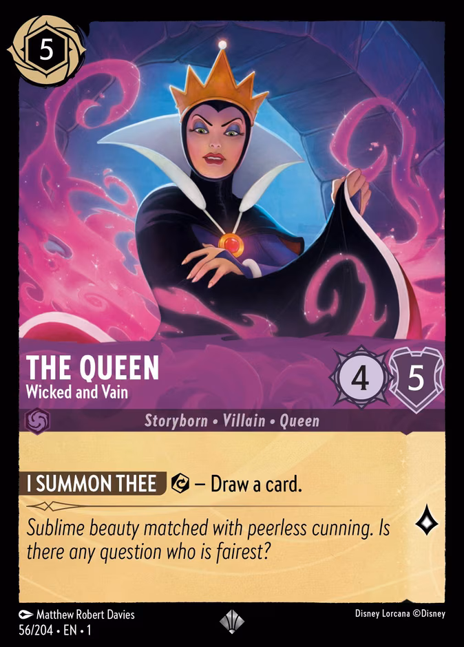 The Queen - Wicked and Vain Lorcana card (56/204, The First Chapter)