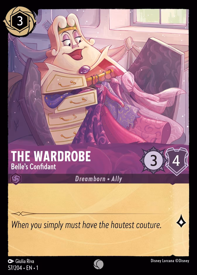 The Wardrobe - Belle's Confidant Lorcana card (57/204, The First Chapter)