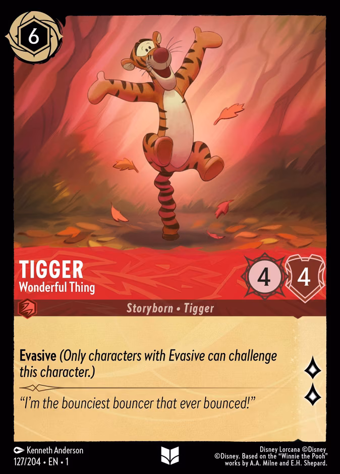 Tigger - Wonderful Thing Lorcana card (127/204, The First Chapter)