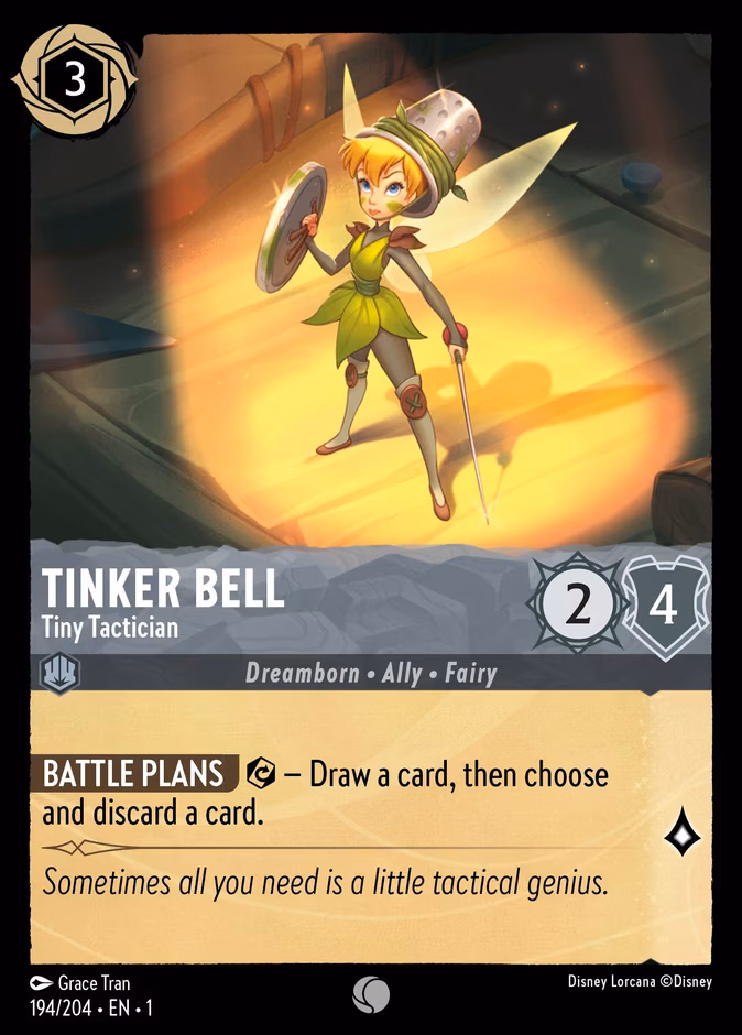 Tinker Bell - Tiny Tactician Lorcana card (194/204, The First Chapter)