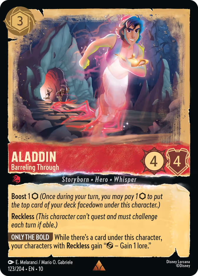 Aladdin - Barreling Through Lorcana card (123/204, Whispers in the Well)