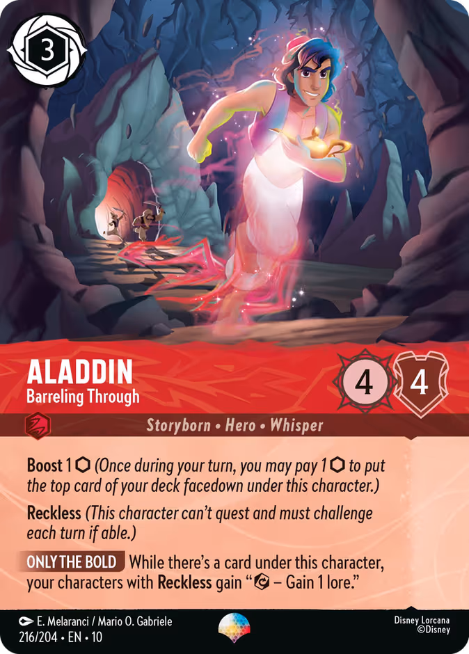 Aladdin - Barreling Through Lorcana card (216/204, Whispers in the Well)