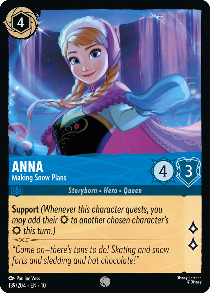 Anna - Making Snow Plans Lorcana card (139/204, Whispers in the Well)