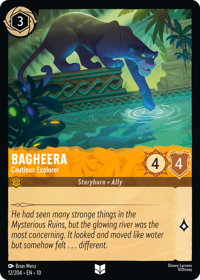 Bagheera - Cautious Explorer Lorcana card (12/204, Whispers in the Well)