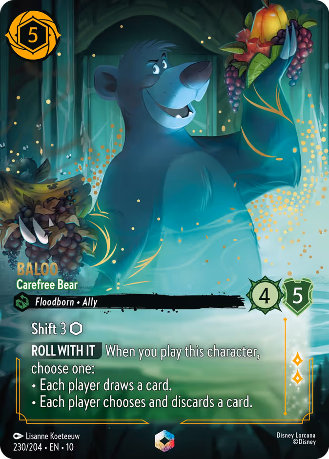 Baloo - Carefree Bear Lorcana card (230/204, Whispers in the Well)