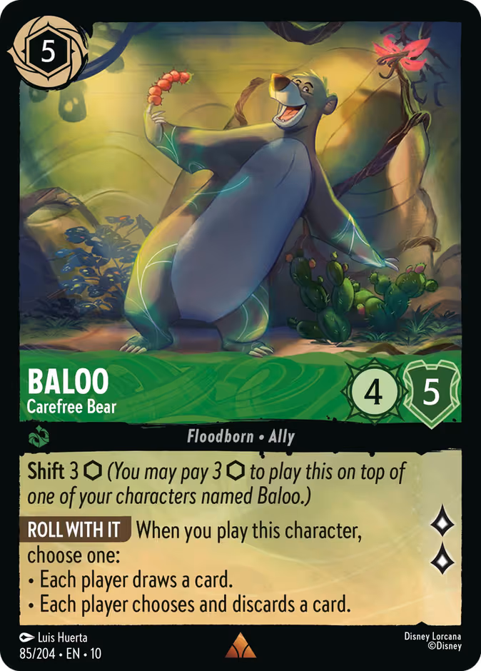 Baloo - Carefree Bear Lorcana card (85/204, Whispers in the Well)