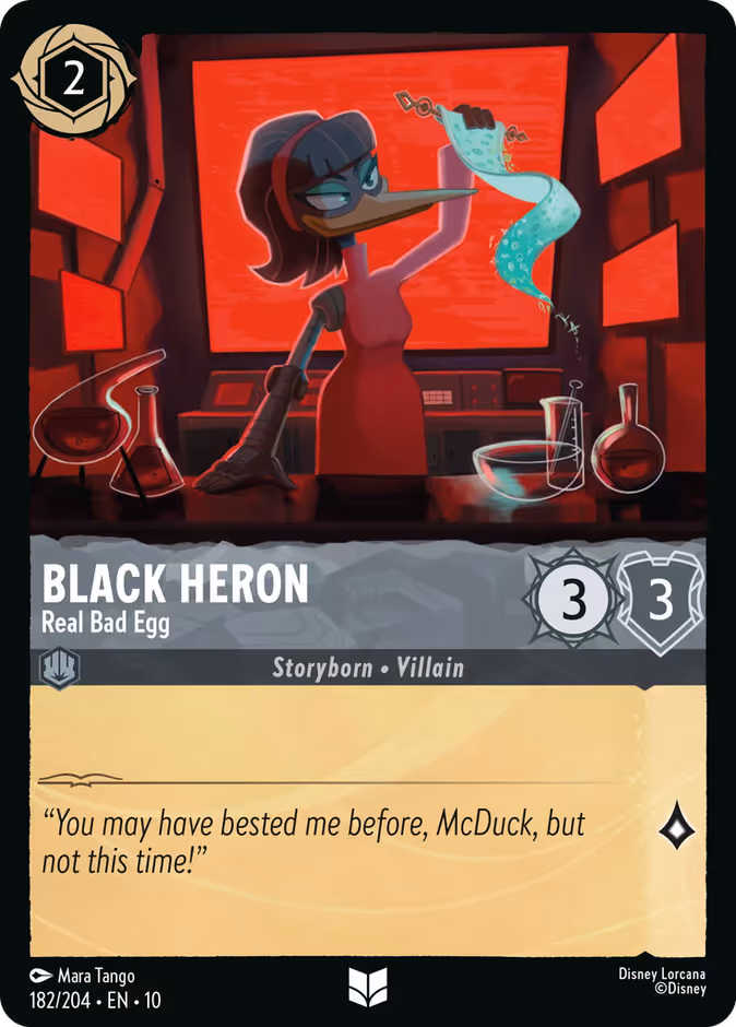 Black Heron - Real Bad Egg Lorcana card (182/204, Whispers in the Well)
