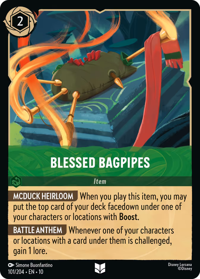 Blessed Bagpipes Lorcana card (101/204, Whispers in the Well)