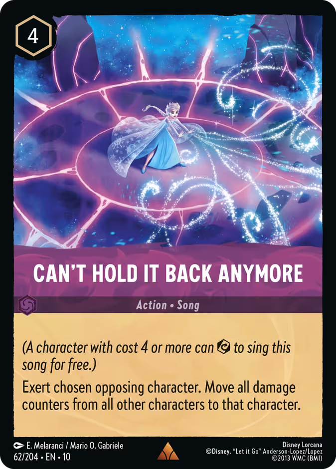 Can't Hold It Back Anymore Lorcana card (62/204, Whispers in the Well)