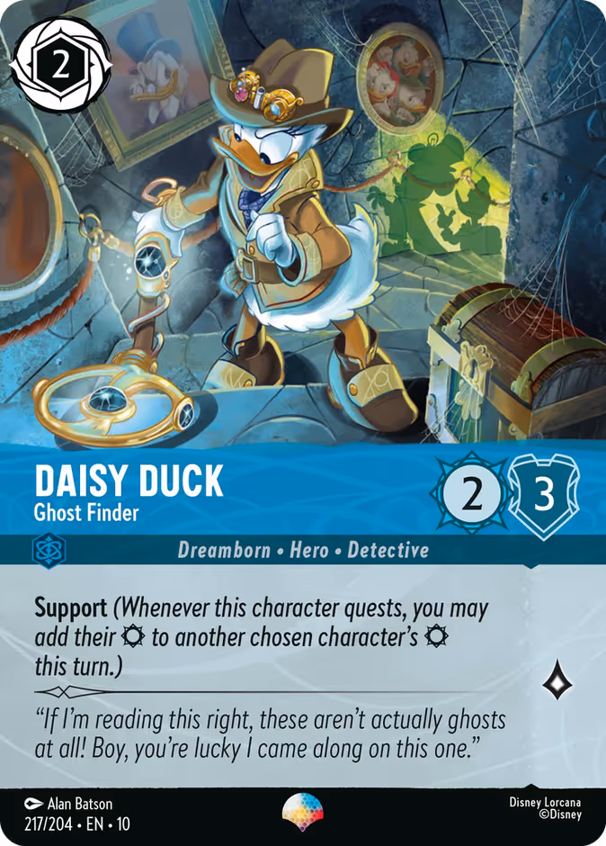 Daisy Duck - Ghost Finder Lorcana card (217/204, Whispers in the Well)