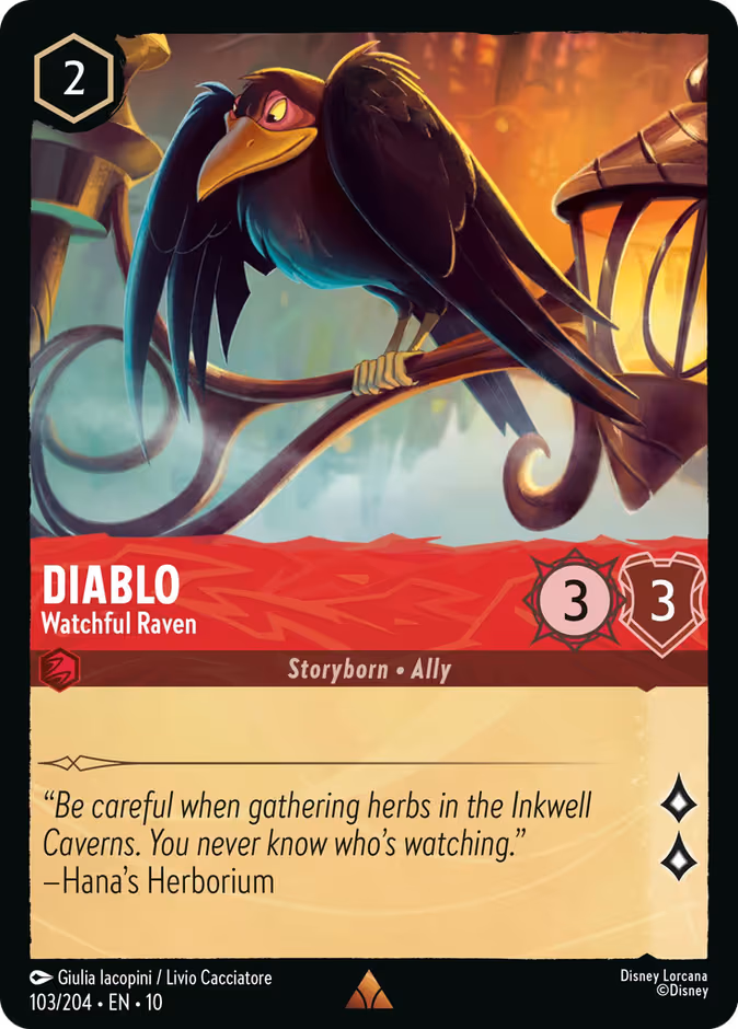 Diablo - Watchful Raven Lorcana card (103/204, Whispers in the Well)