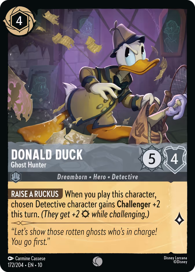 Donald Duck - Ghost Hunter Lorcana card (172/204, Whispers in the Well)