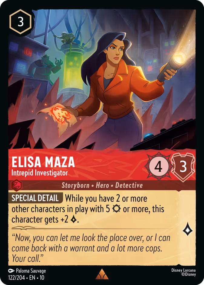 Elisa Maza - Intrepid Investigator Lorcana card (122/204, Whispers in the Well)