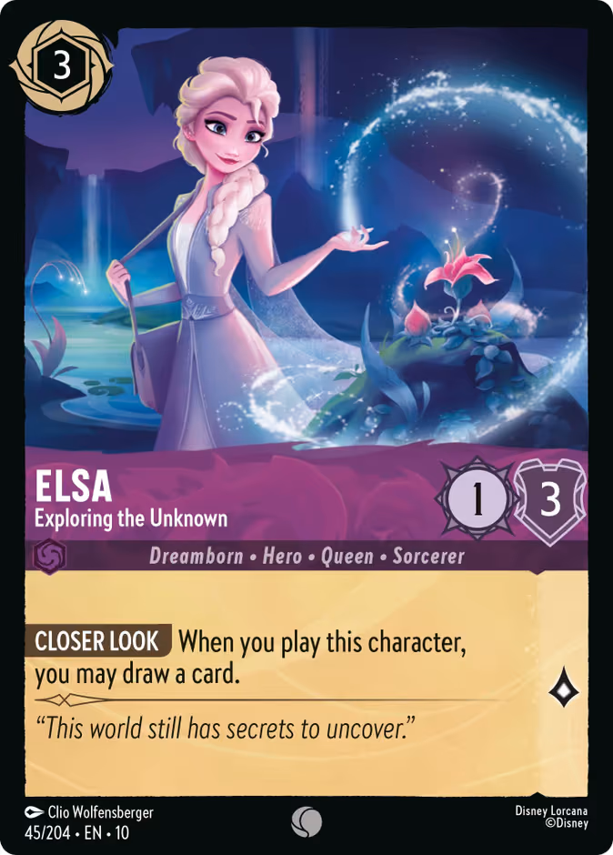 Elsa - Exploring the Unknown Lorcana card (45/204, Whispers in the Well)