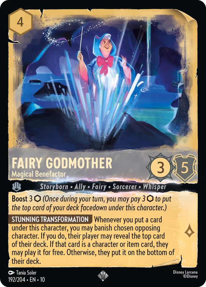 Fairy Godmother - Magical Benefactor Lorcana card (192/204, Whispers in the Well)