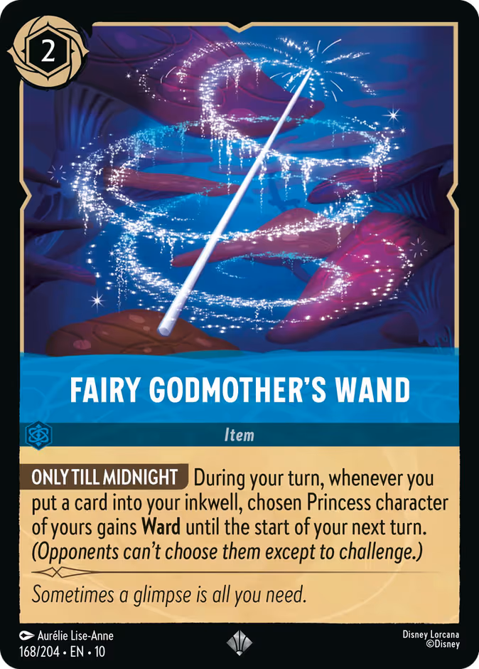 Fairy Godmother's Wand Lorcana card (168/204, Whispers in the Well)