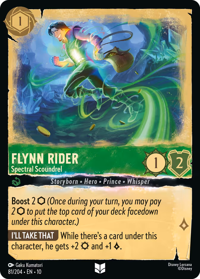 Flynn Rider - Spectral Scoundrel Lorcana card (81/204, Whispers in the Well)