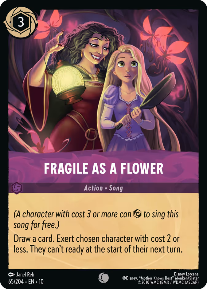 Fragile as a Flower Lorcana card (65/204, Whispers in the Well)