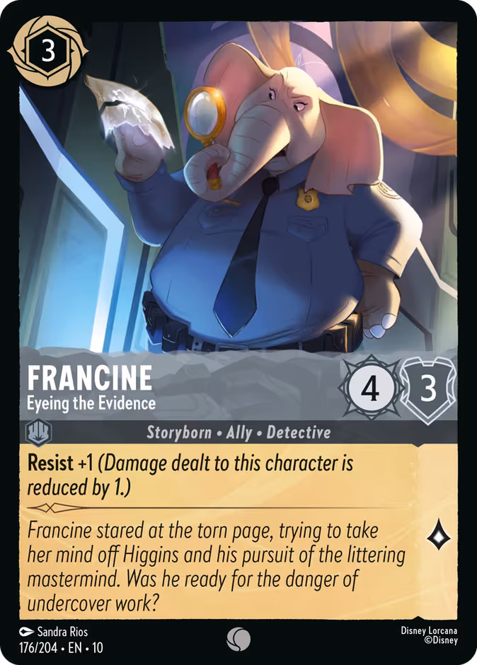 Francine - Eyeing the Evidence Lorcana card (176/204, Whispers in the Well)