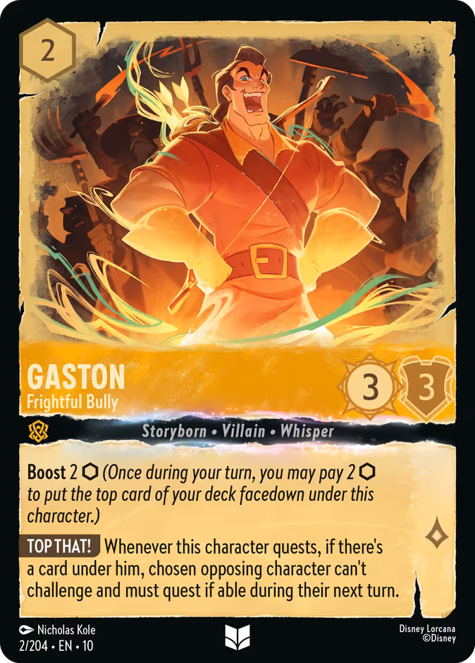 Gaston - Frightful Bully Lorcana card (2/204, Whispers in the Well)