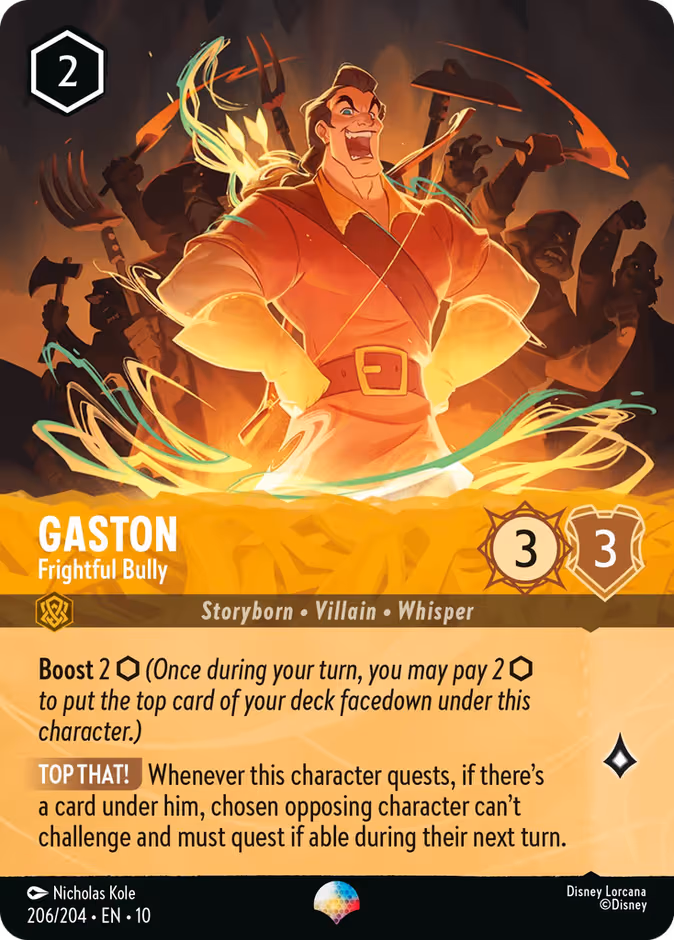 Gaston - Frightful Bully Lorcana card (206/204, Whispers in the Well)
