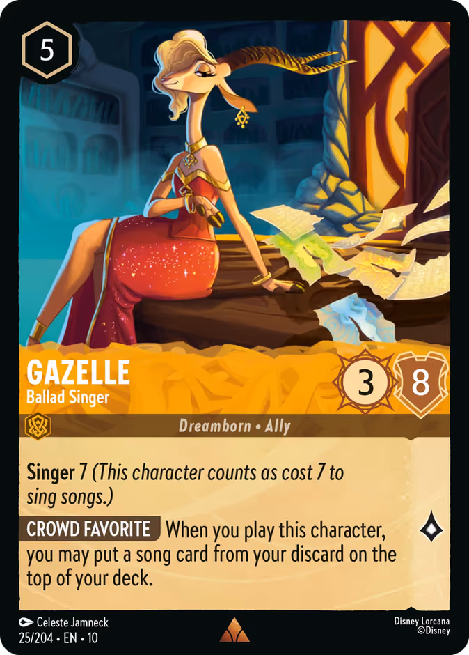 Gazelle - Ballad Singer Lorcana card (25/204, Whispers in the Well)