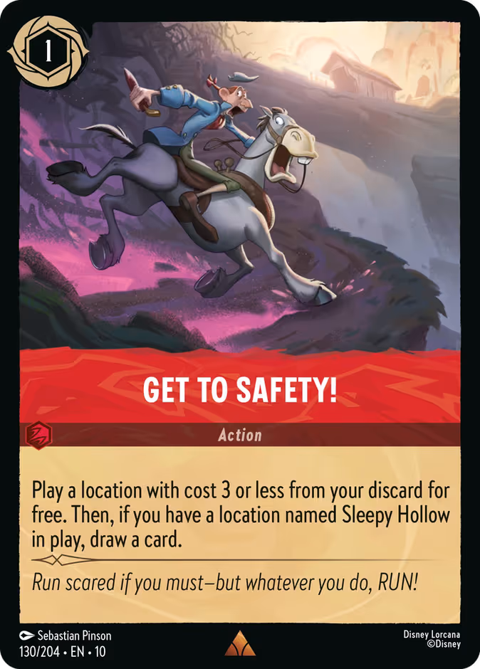 Get to Safety! Lorcana card (130/204, Whispers in the Well)