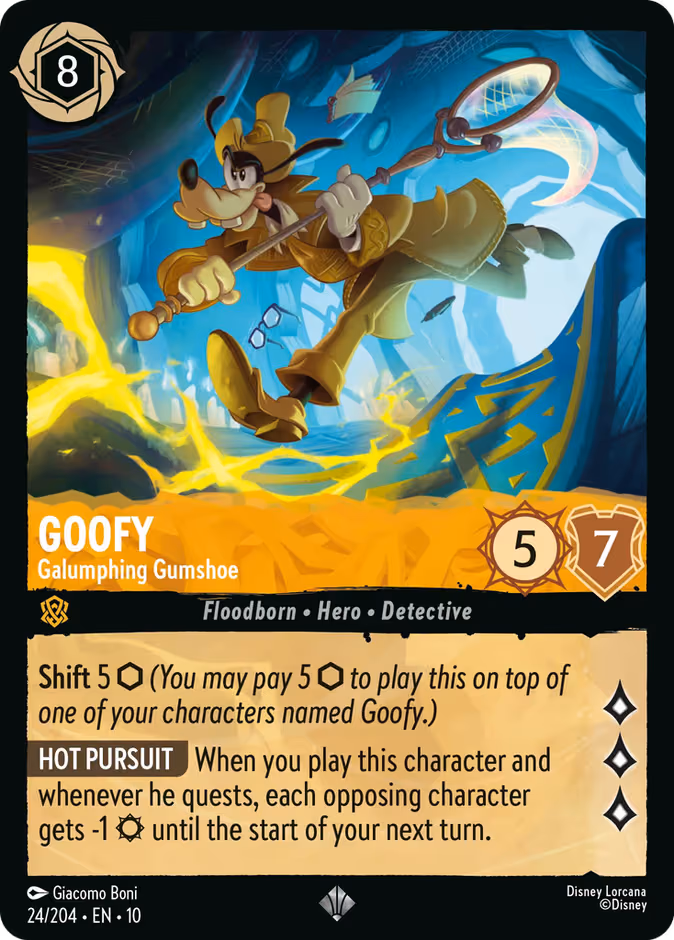 Goofy - Galumphing Gumshoe Lorcana card (24/204, Whispers in the Well)