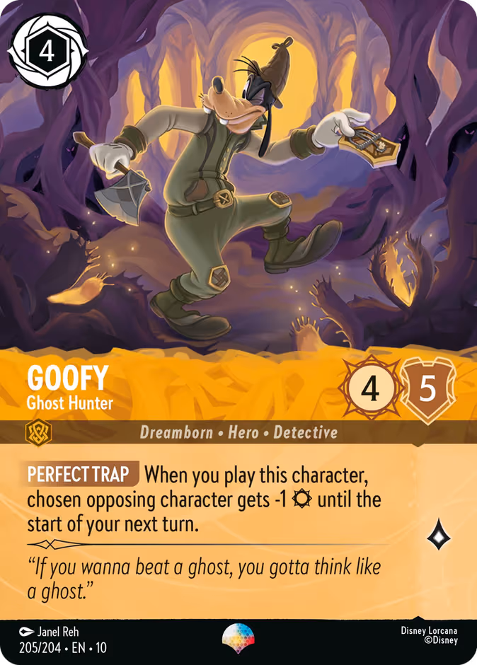 Goofy - Ghost Hunter Lorcana card (205/204, Whispers in the Well)