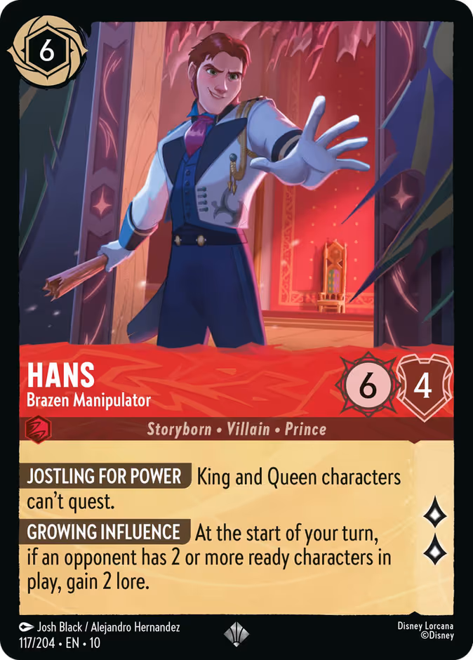 Hans - Brazen Manipulator Lorcana card (117/204, Whispers in the Well)