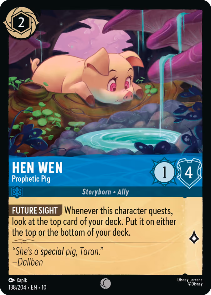 Hen Wen - Prophetic Pig Lorcana card (138/204, Whispers in the Well)