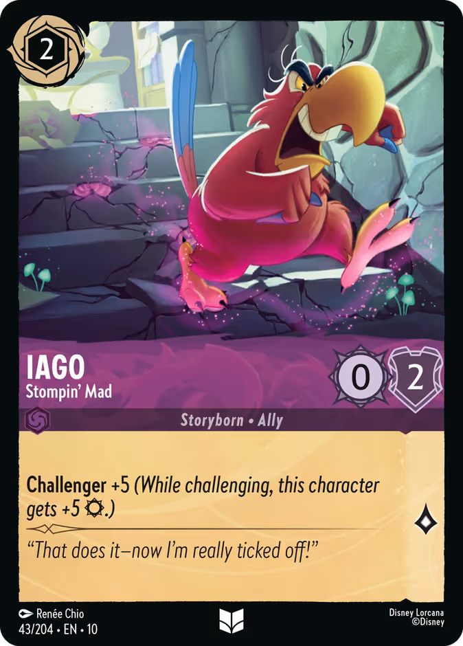 Iago - Stompin' Mad Lorcana card (43/204, Whispers in the Well)