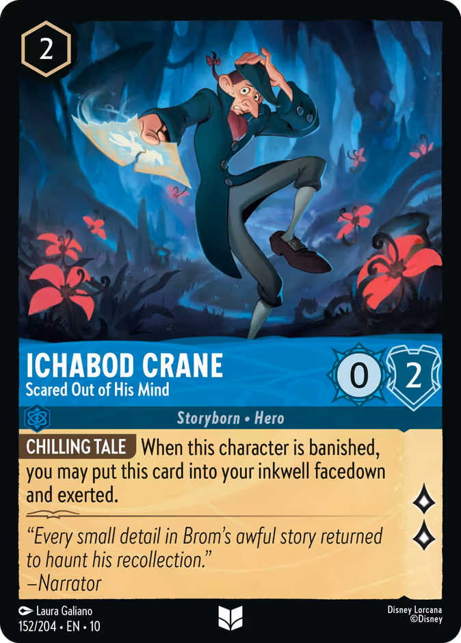 Ichabod Crane - Scared Out of His Mind Lorcana card (152/204, Whispers in the Well)
