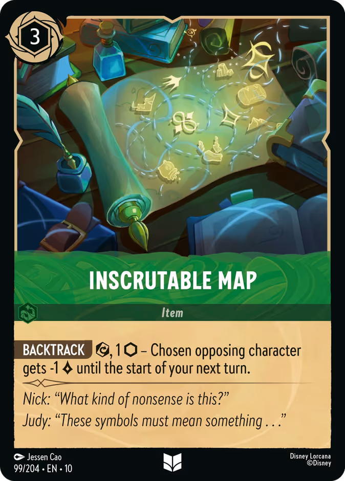 Inscrutable Map Lorcana card (99/204, Whispers in the Well)