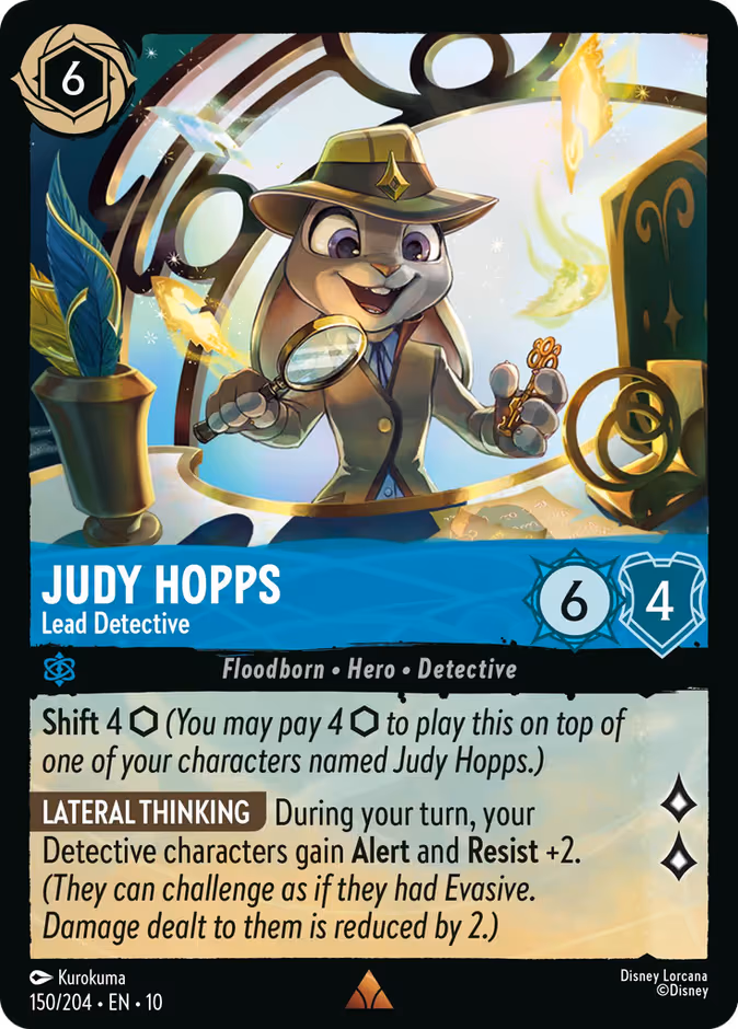 Judy Hopps - Lead Detective Lorcana card (150/204, Whispers in the Well)