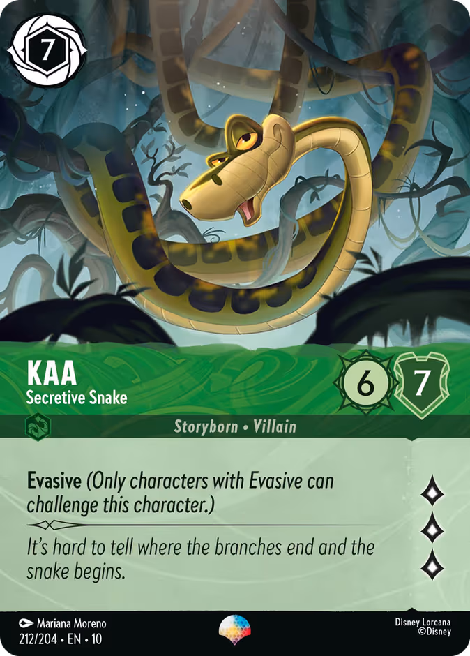 Kaa - Secretive Snake Lorcana card (212/204, Whispers in the Well)