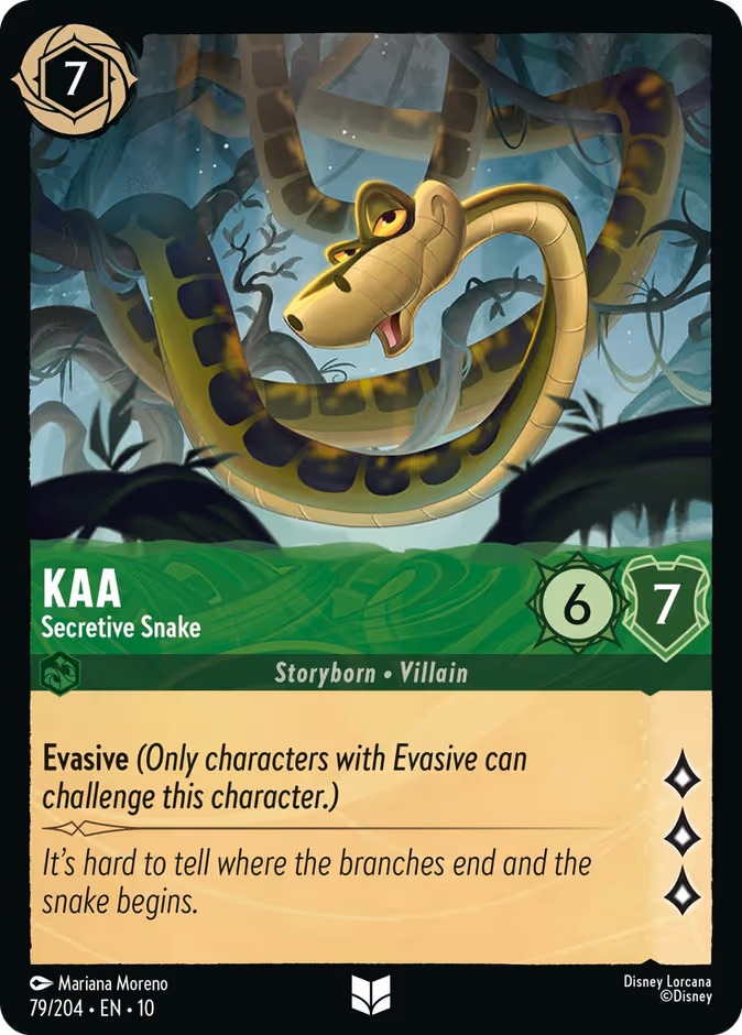 Kaa - Secretive Snake Lorcana card (79/204, Whispers in the Well)