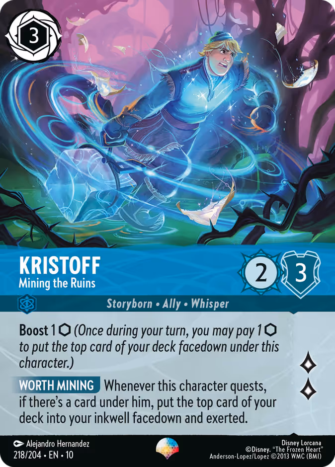 Kristoff - Mining the Ruins Lorcana card (218/204, Whispers in the Well)