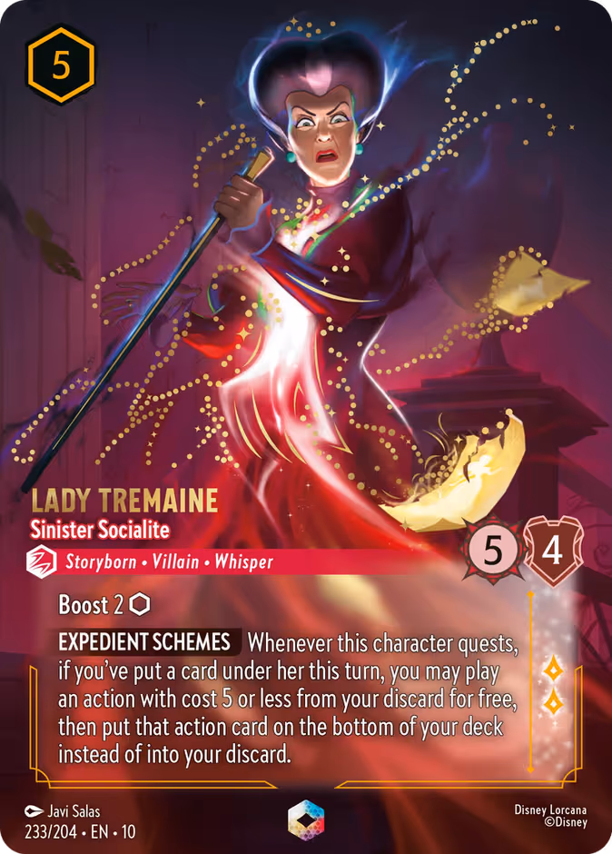 Lady Tremaine - Sinister Socialite Lorcana card (233/204, Whispers in the Well)